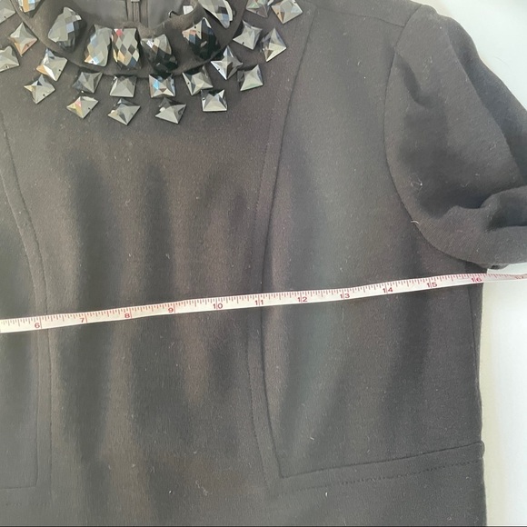 Trina Turk Black Jeweled Neck Long Sleeve Dress size 4 - Picture 6 of 11